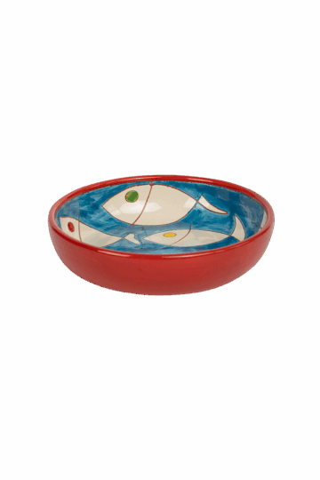 Ρηχό Μπολ Piscaria Blue & Red