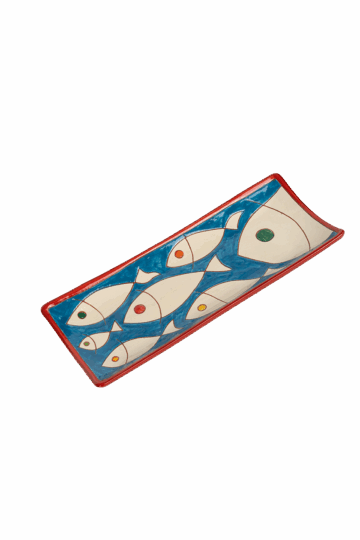Πιατέλα Piscaria Blue & Red