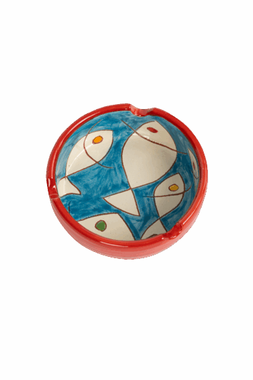 Τασάκι Ανοιχτό Piscaria Blue & Red